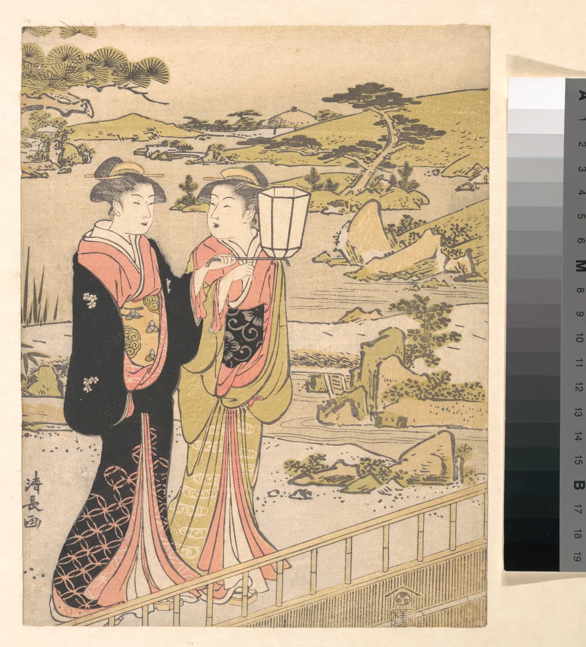 Two Women in a Garden | Torii Kiyonaga - 浮世繪畫廊
