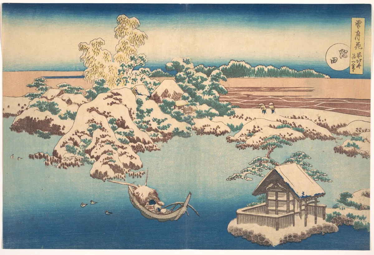 Snow on the Sumida River (Sumida), from the series, Snow, Moon, and Flowers (Setsugekka) | Katsushika Hokusai - 浮世繪畫廊