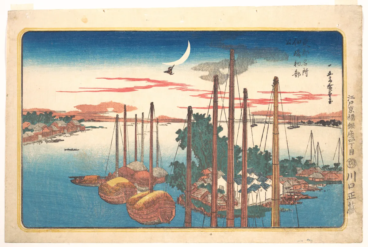 The Year's First Song of the Cuckoo at Tsukudajima | Utagawa Hiroshige - 浮世繪畫廊