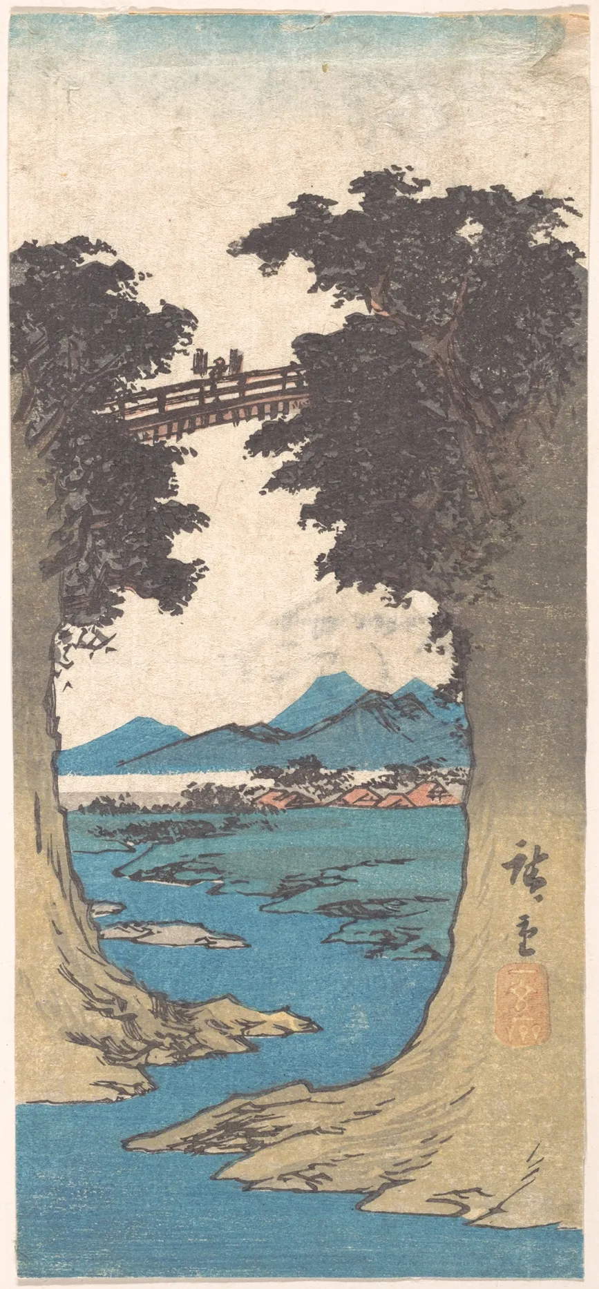 The Monkey Bridge | Utagawa Hiroshige - 浮世繪畫廊