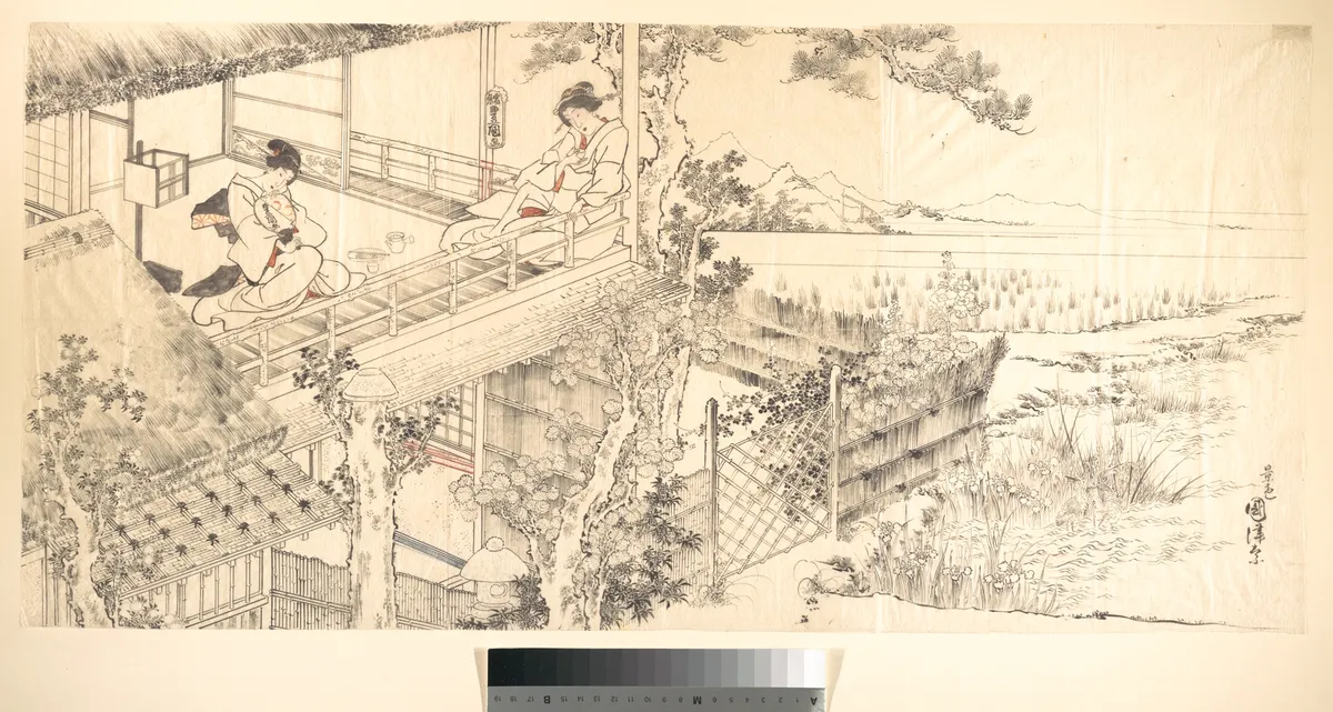 Two Courtesans Enjoying the View from a Teahouse | Utagawa Kunisada - 浮世繪畫廊
