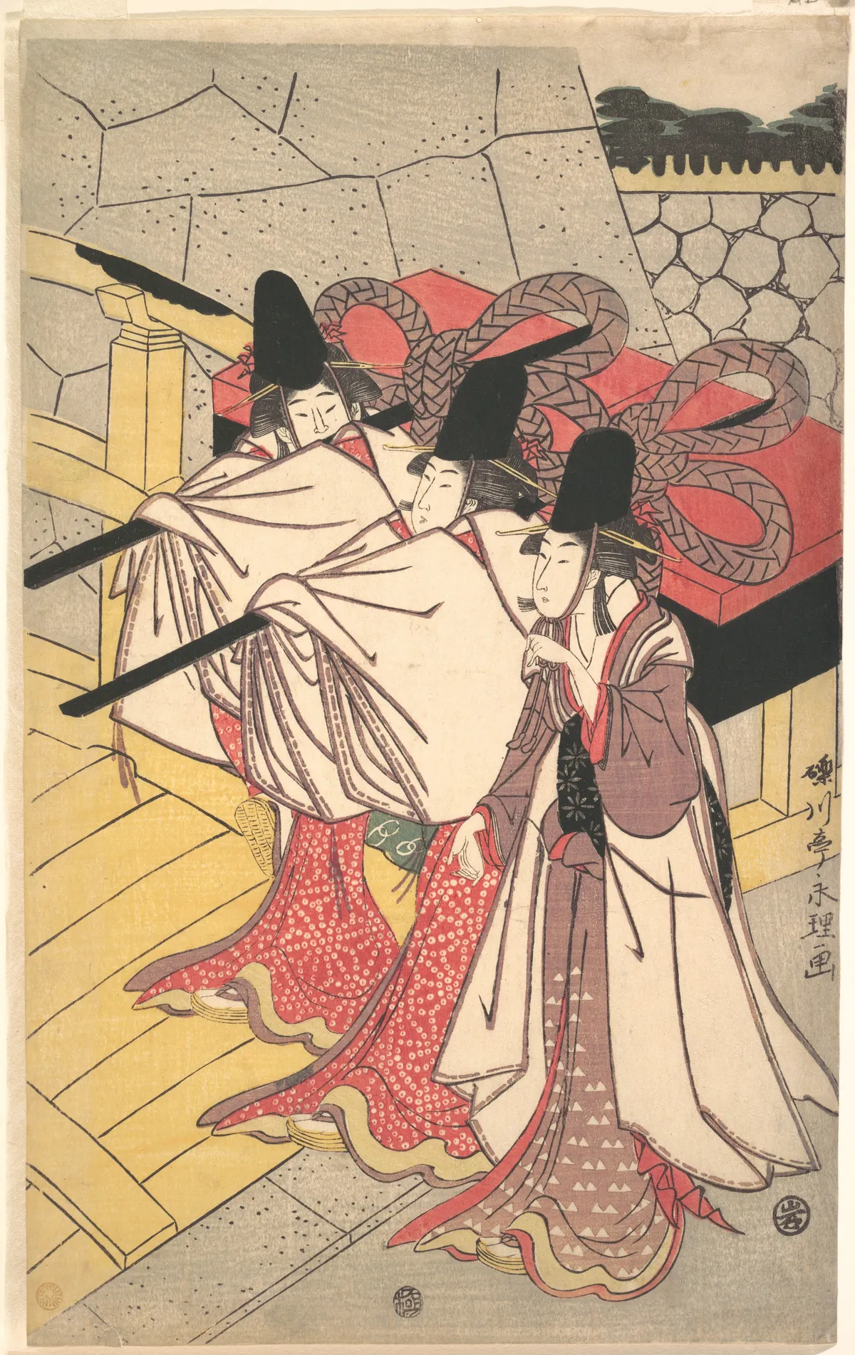 Prince Genji Returning to His Palace where His Wife Awaits Him | Rekisentei Eiri - 浮世繪畫廊
