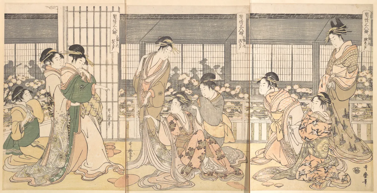 Three Intoxicated Courtesans | Kitagawa Utamaro - 浮世繪畫廊