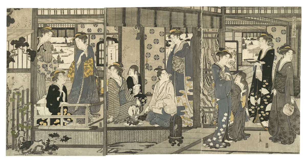 Bellflowers (Asagao), from the series Genji in Fashionable Modern Guise (Fūryū yatsushi Genji: Asagao) | Chōbunsai Eishi 鳥文斎栄之 - 浮世繪畫廊