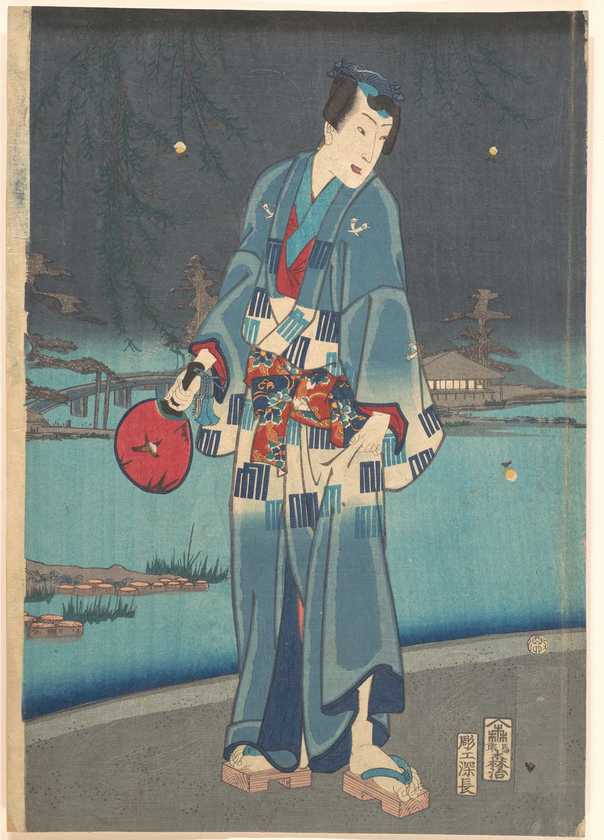 Modern Genji – Firefly Viewing (Imayō genji shiken hotaru asobi) | Toyohara Kunichika - 浮世繪畫廊