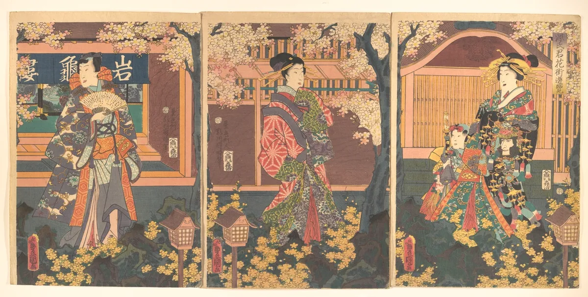 Prince Genji Visits the Gankirō Tea House | Utagawa Kunisada - 浮世繪畫廊