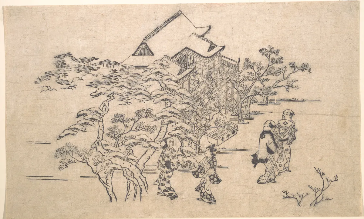 Kiyomidzu Temple in Kyoto | Hishikawa Moronobu - 浮世繪畫廊