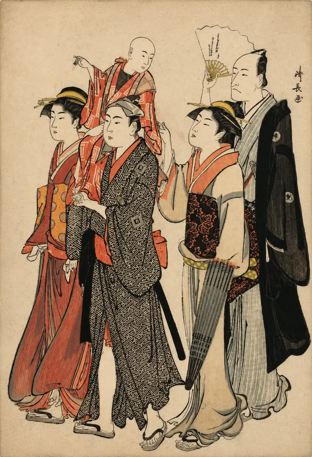 Ichikawa Danjuro V and His Family | Torii Kiyonaga - 浮世繪畫廊