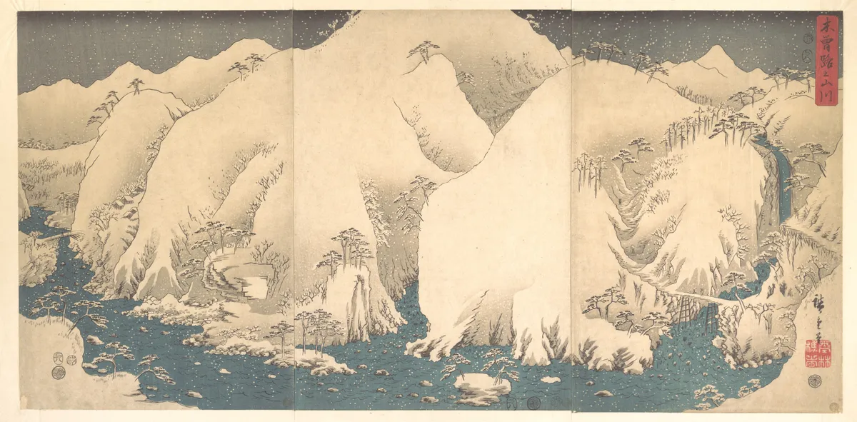 The Kiso Mountains in Snow | Utagawa Hiroshige - 浮世繪畫廊