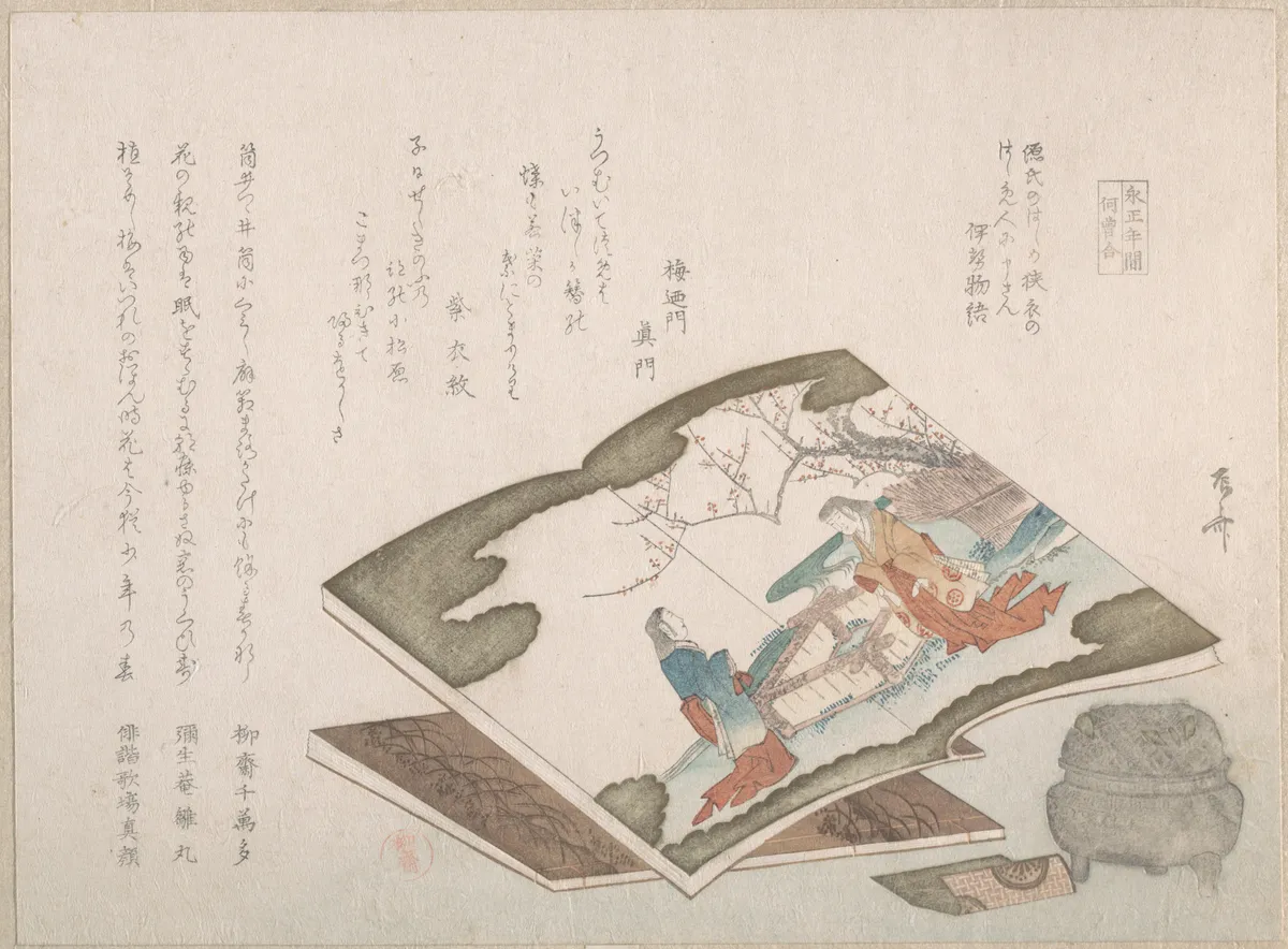 Illustrated Books and an Incense Burner | Ryūryūkyo Shinsai - 浮世繪畫廊