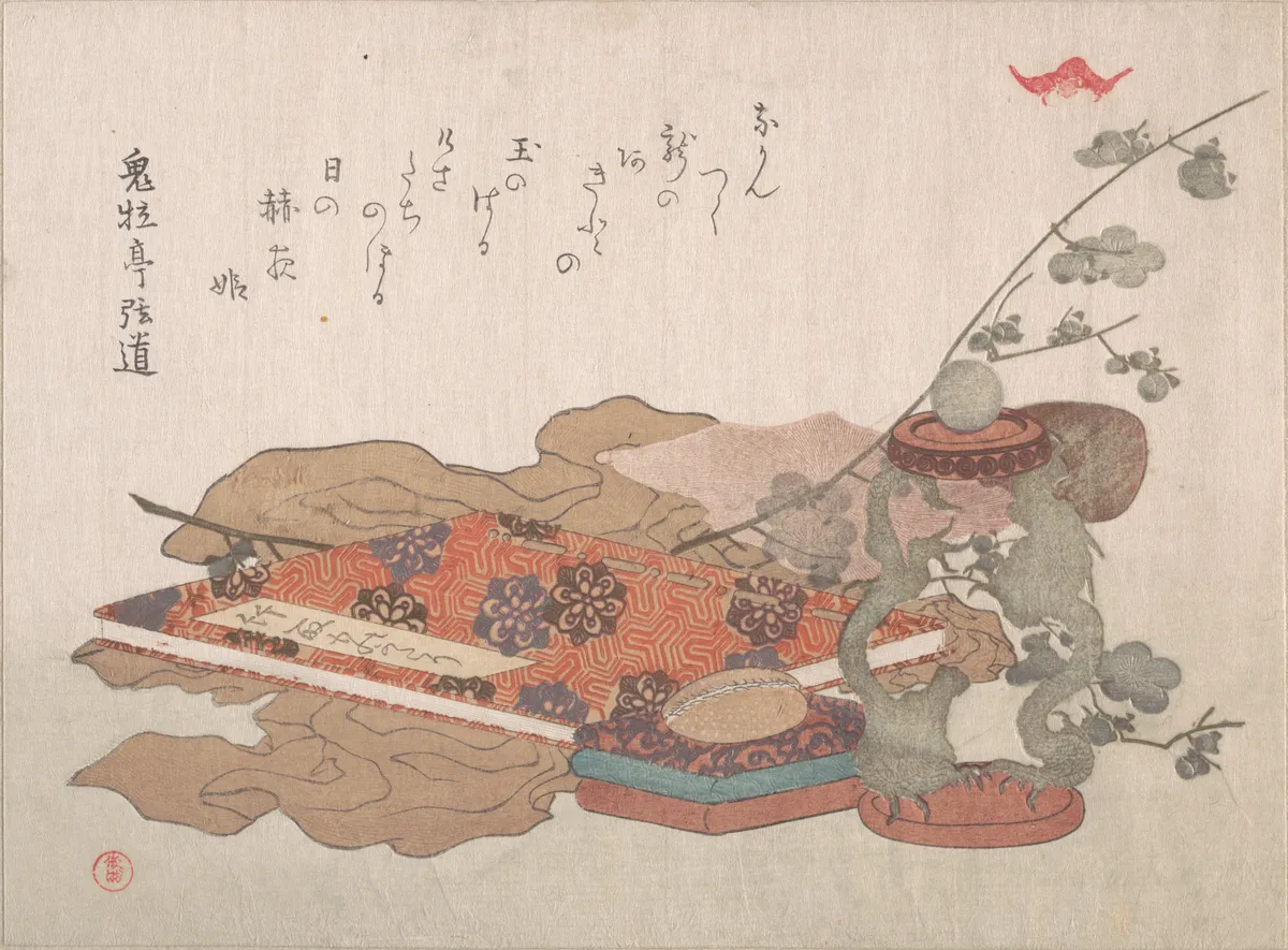 Bookstand Containing a Crystal Ball and a Piece of Cloth | Kubo Shunman - 浮世繪畫廊