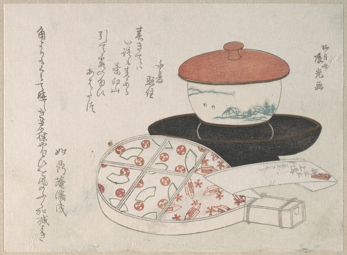 Teacup and Tea Heater | Ryūgetsusai Shinkō - 浮世繪畫廊