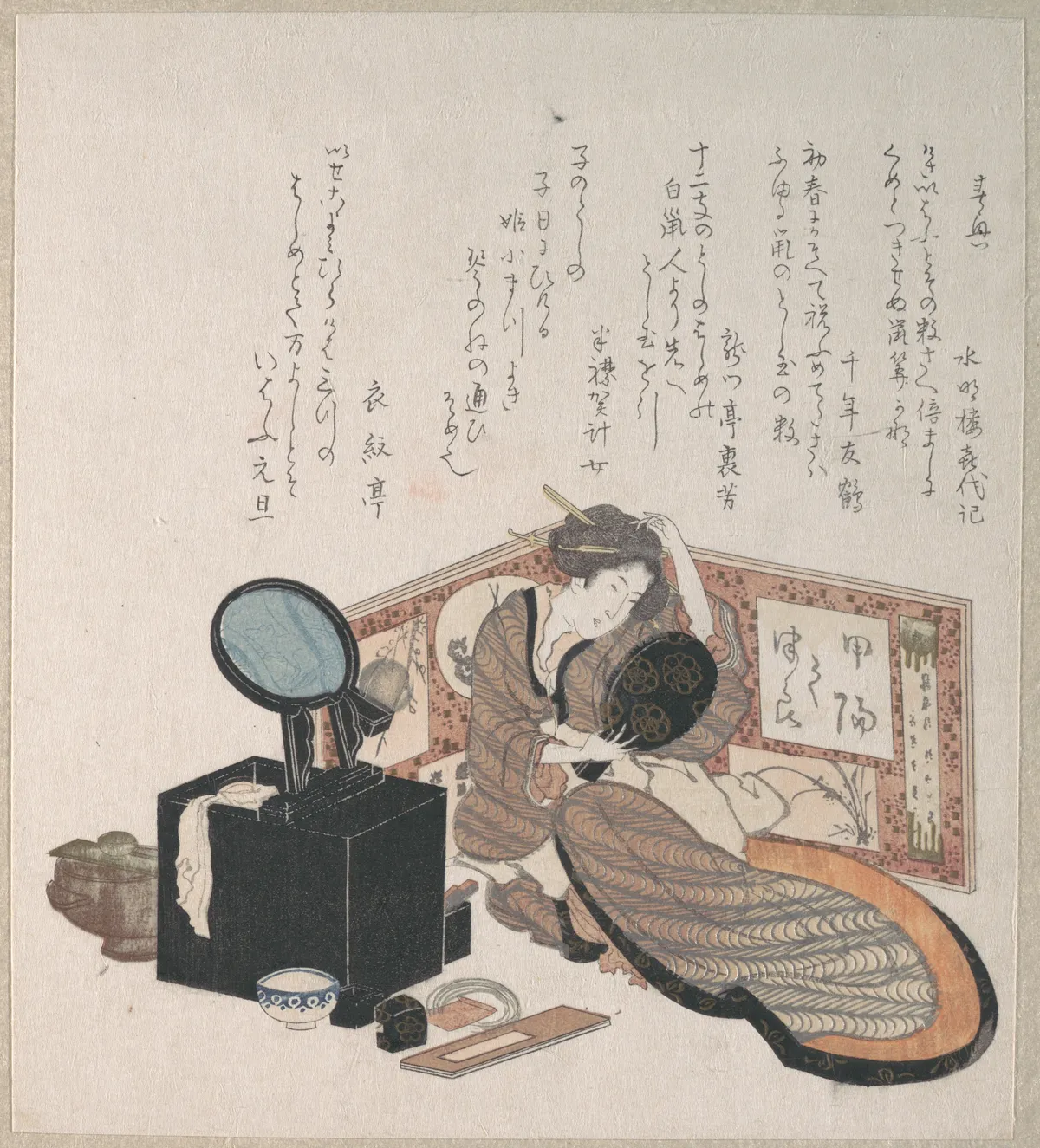 Woman Arranging Her Hair | Unidentified artist - 浮世繪畫廊