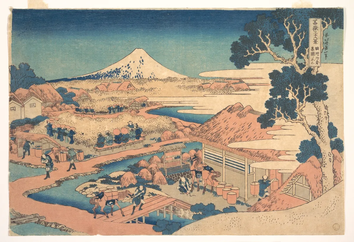 Fuji from the Katakura Tea Fields in Suruga (Sunshū Katakura chaen no Fuji), from the series Thirty-six Views of Mount Fuji (Fugaku sanjūrokkei) | Katsushika Hokusai - 浮世繪畫廊