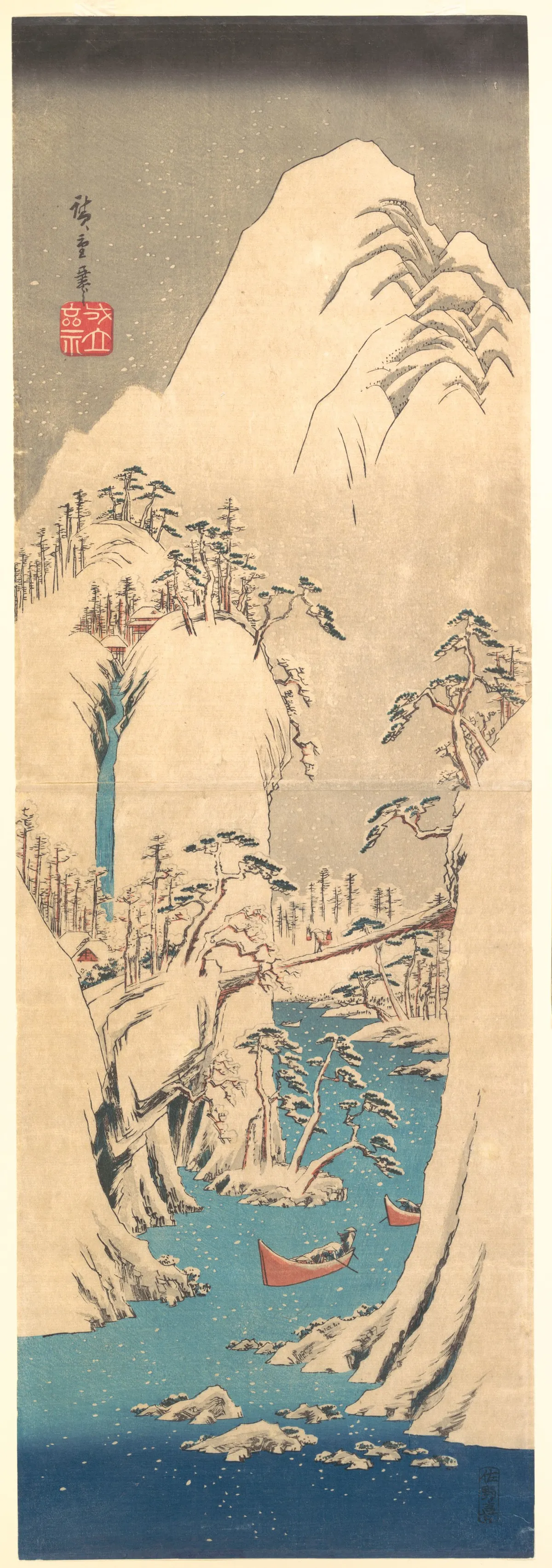 Snowy Gorge | Utagawa Hiroshige - 浮世繪畫廊