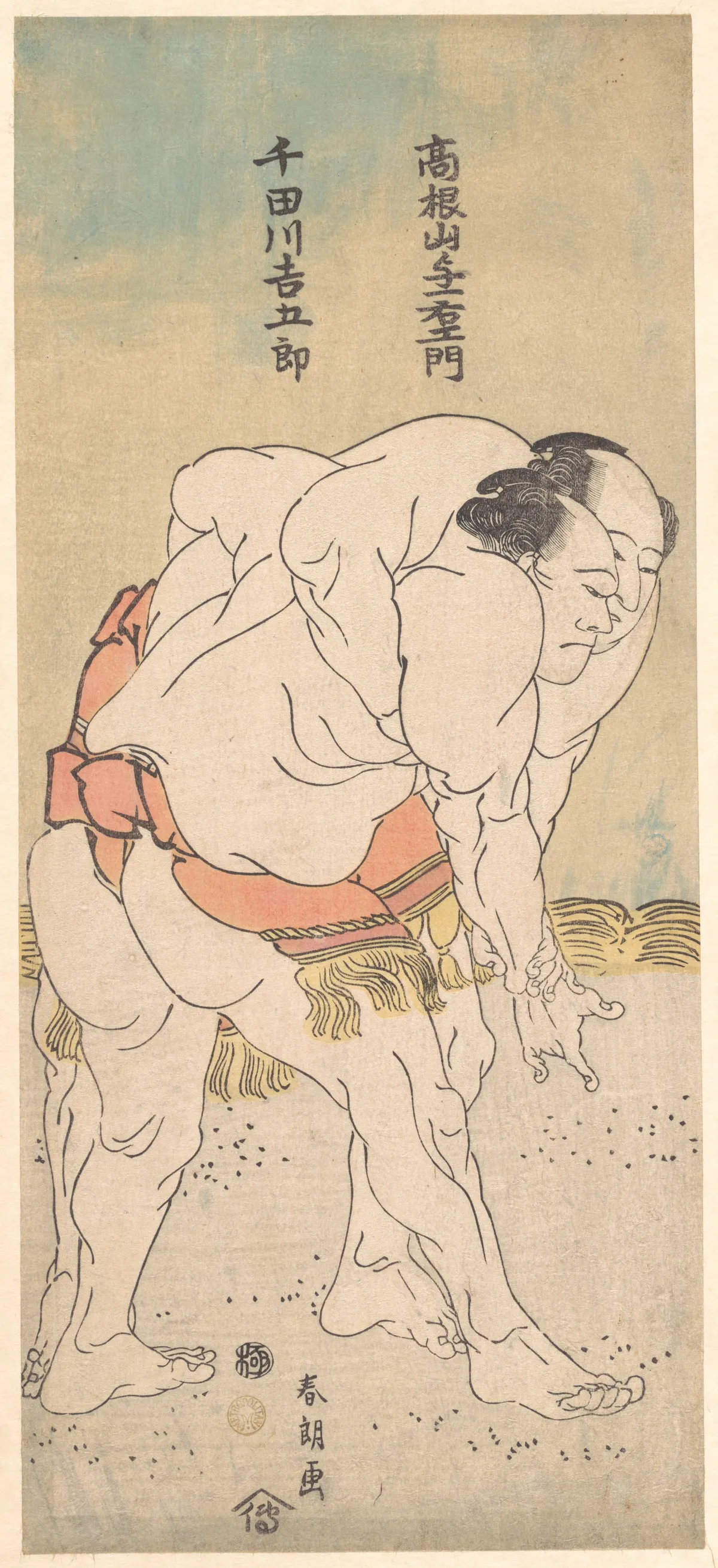 The Sumo Wrestlers Takaneyama Yoichiemon and Sendagawa Kichigorō | Katsushika Hokusai - 浮世繪畫廊