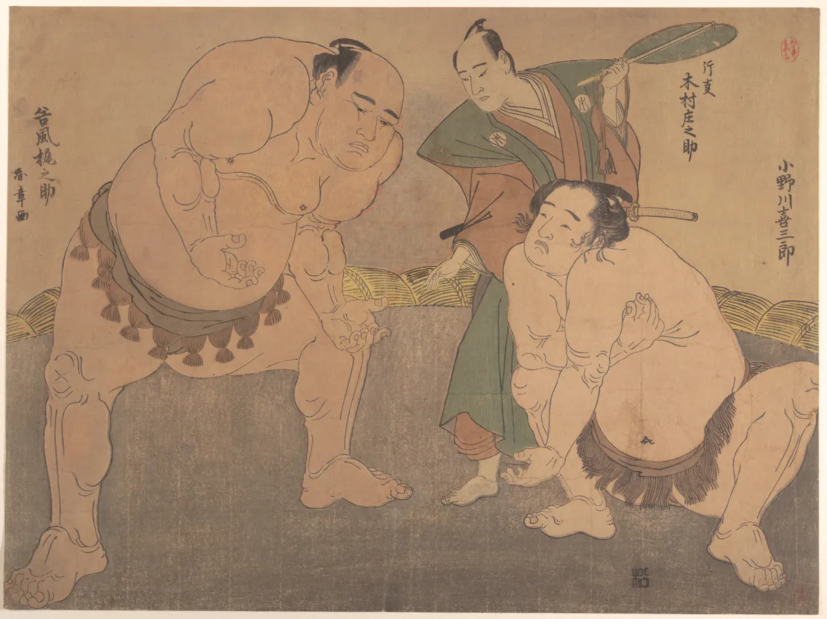 The Wrestlers | Katsukawa Shunshō　勝川春章 - 浮世繪畫廊