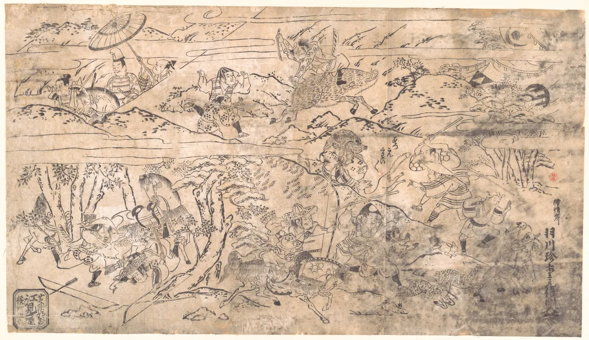 Battle Scene | Hanekawa Chinchō - 浮世繪畫廊