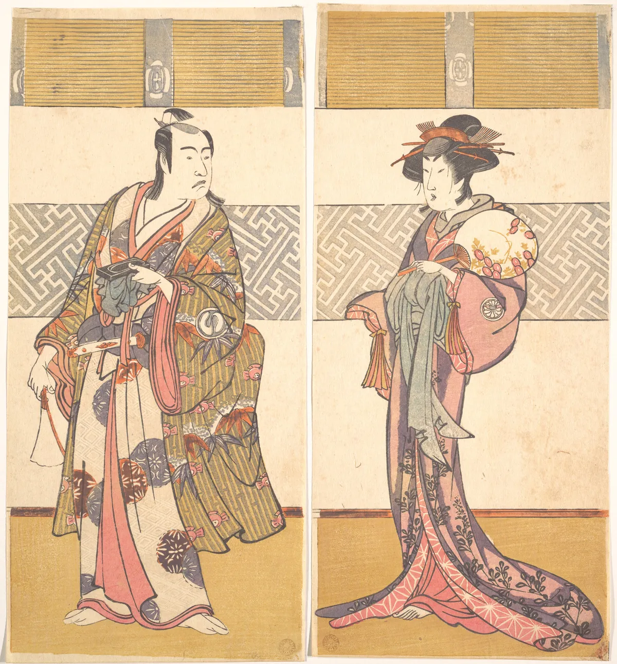 Kabuki Actors Sawamura Sōjūrō III and Segawa Kikunojō III | Katsukawa Shunshō - 浮世繪畫廊