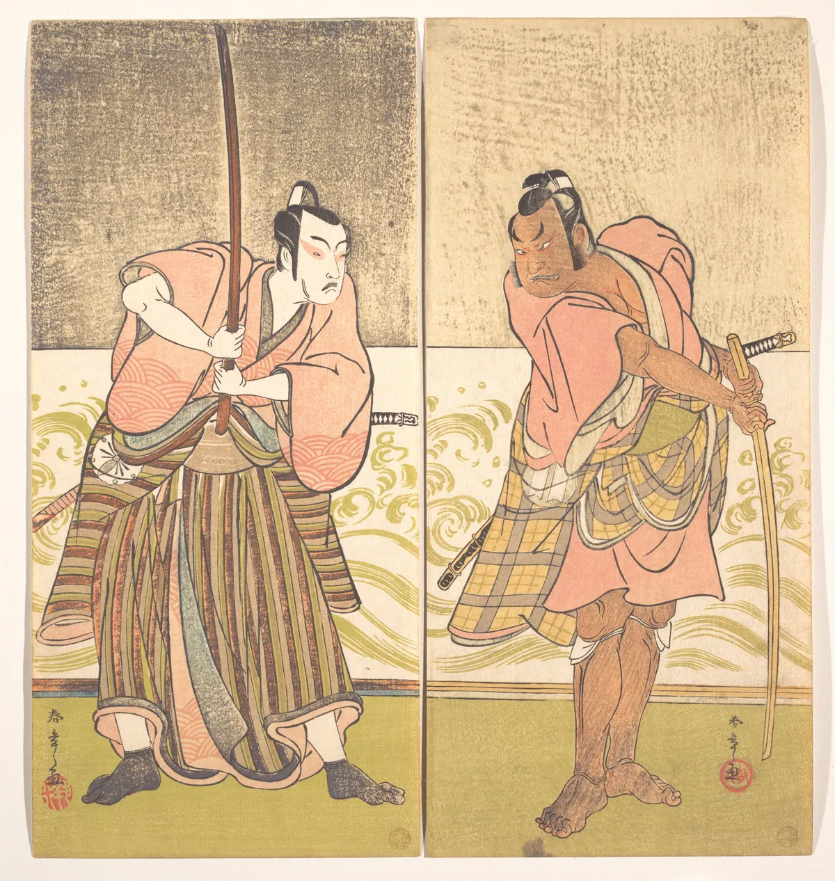 The Actor Sakata Hangoro II and the Actor Matsumoto Koshiro IV | Katsukawa Shunshō　勝川春章 - 浮世繪畫廊