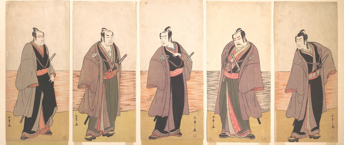 Ichikawa Danjuro V as a Chivalrous Commoner (Gonin Otoko) from the Play "Hatsumonbi kuruwa Soga" | Katsukawa Shunshō　勝川春章 - 浮世繪畫廊