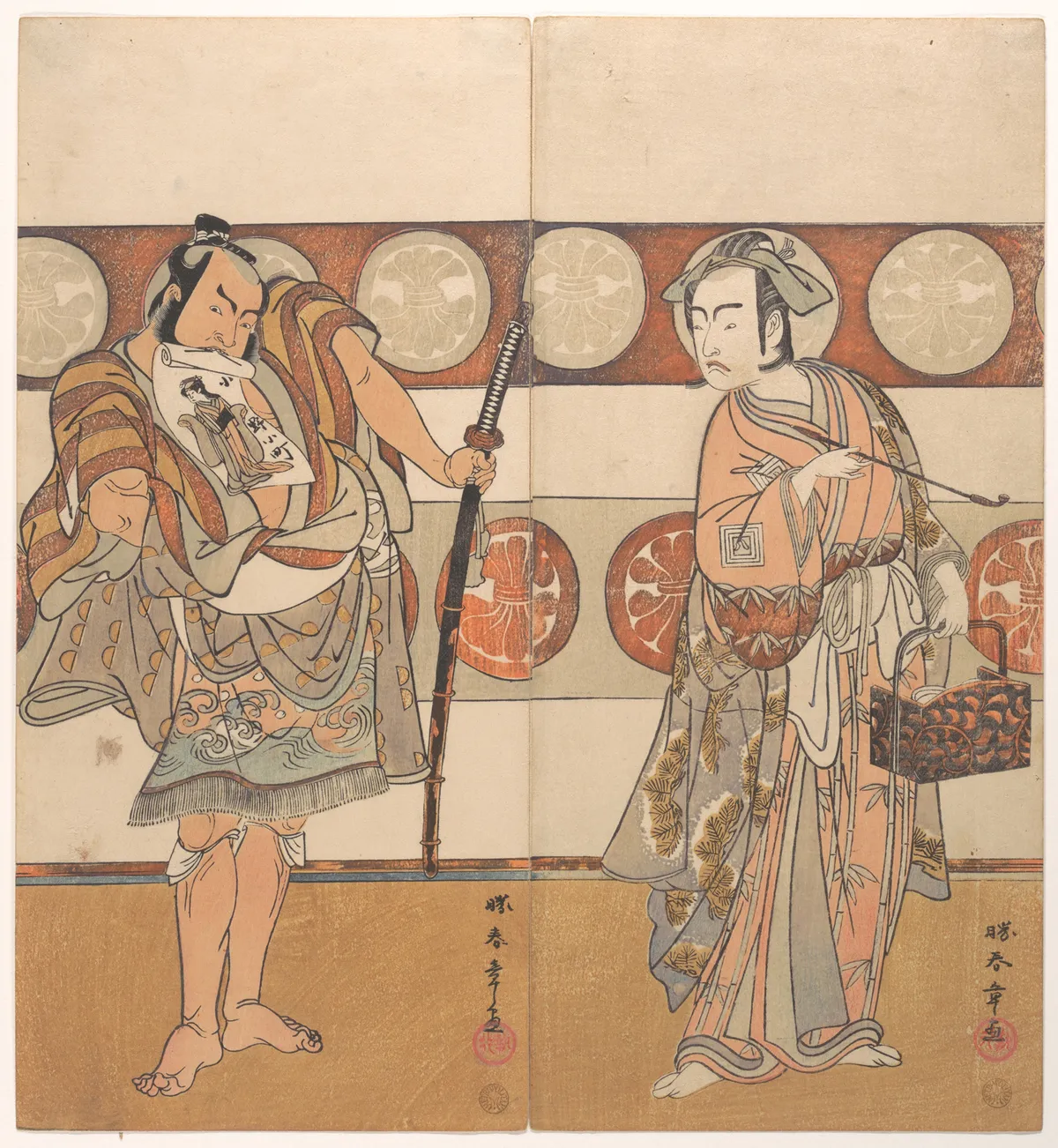 The Actors Ichikawa Yaozo III and Nakamura Sukegoro II | Katsukawa Shunshō　勝川春章 - 浮世繪畫廊