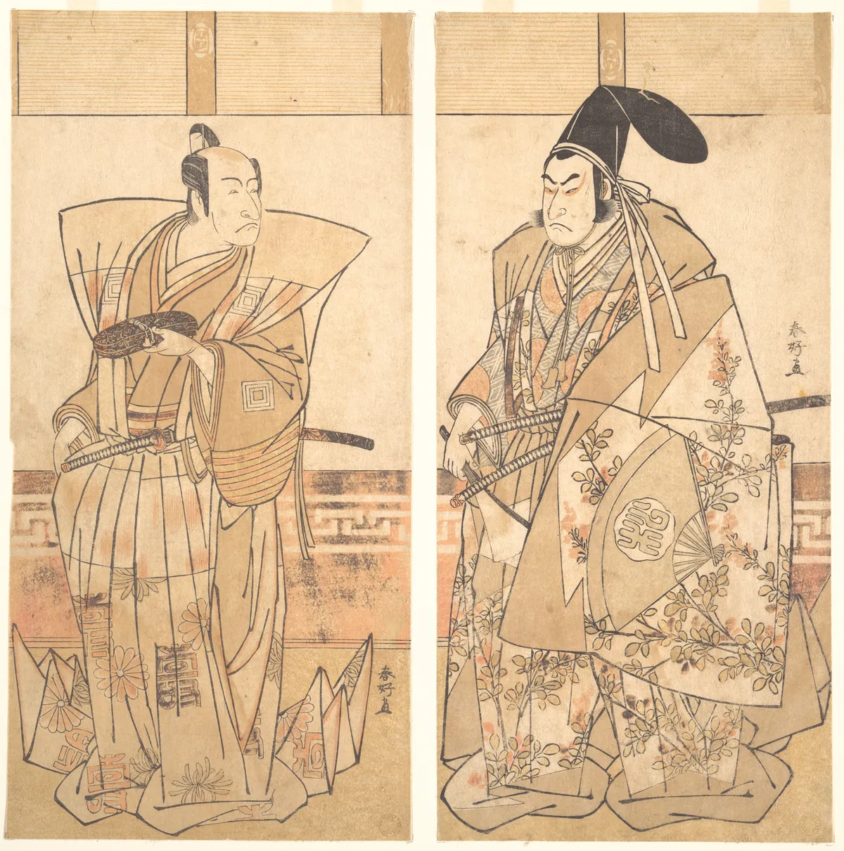 Two Actors Dressed in Ceremonial Costumes | Katsukawa Shunkō - 浮世繪畫廊