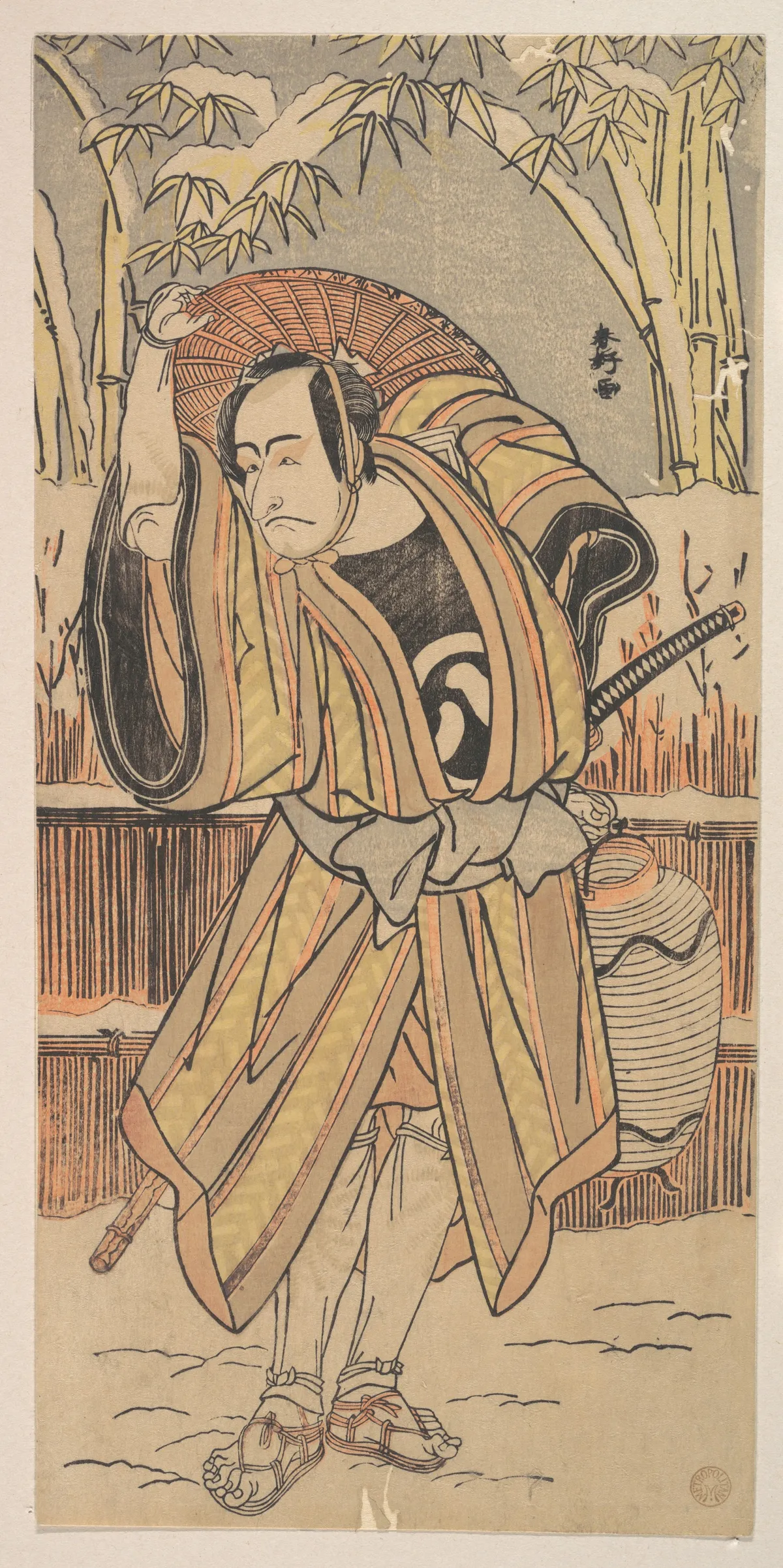 The Fifth Ichikawa Danjuro as a Man in Winter Apparel | Katsukawa Shunkō - 浮世繪畫廊