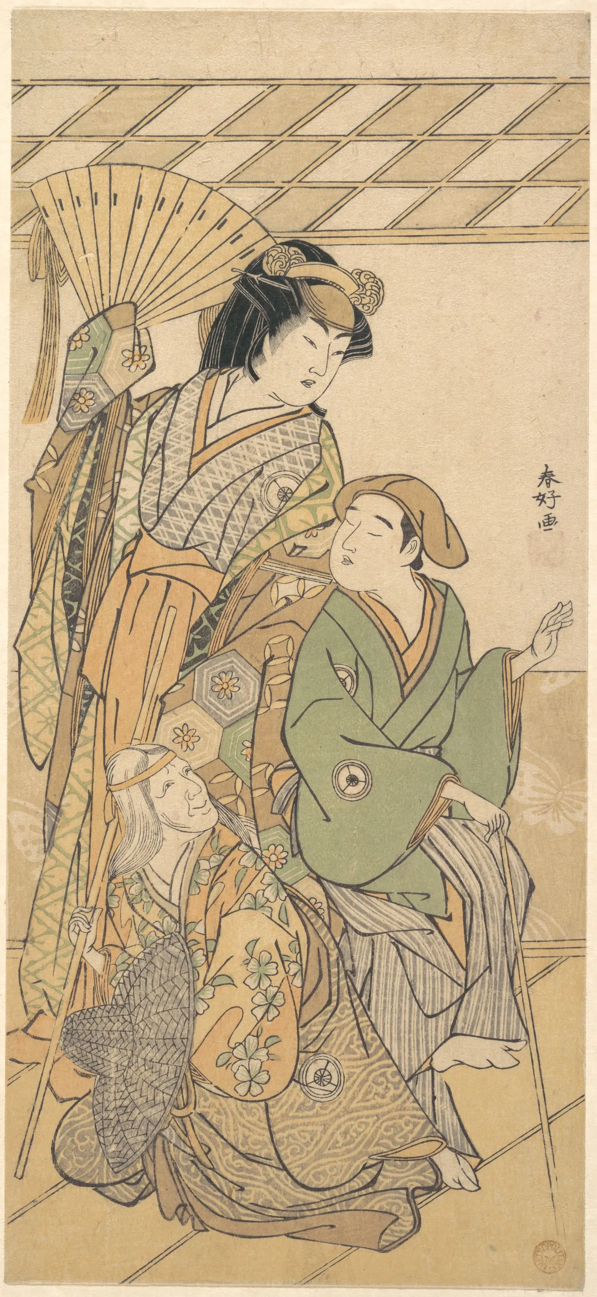 The Fourth Iwai Hanshiro in three roles of the shosa "Shichi Henge" | Katsukawa Shunkō - 浮世繪畫廊