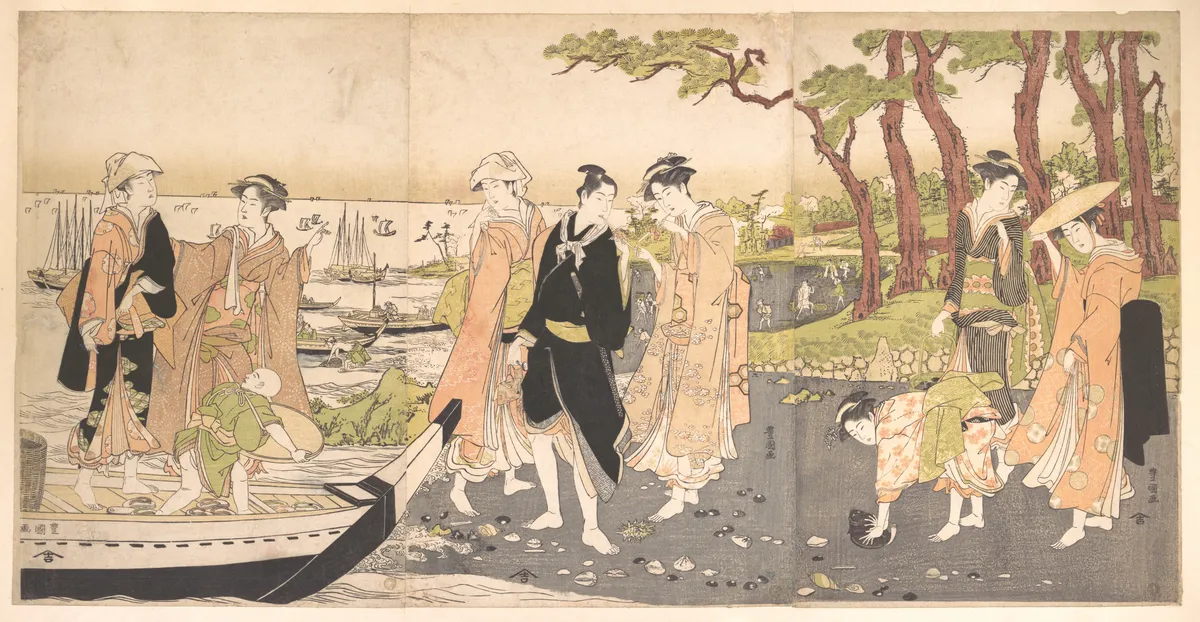 Picking Clams | Utagawa Toyokuni I - 浮世繪畫廊