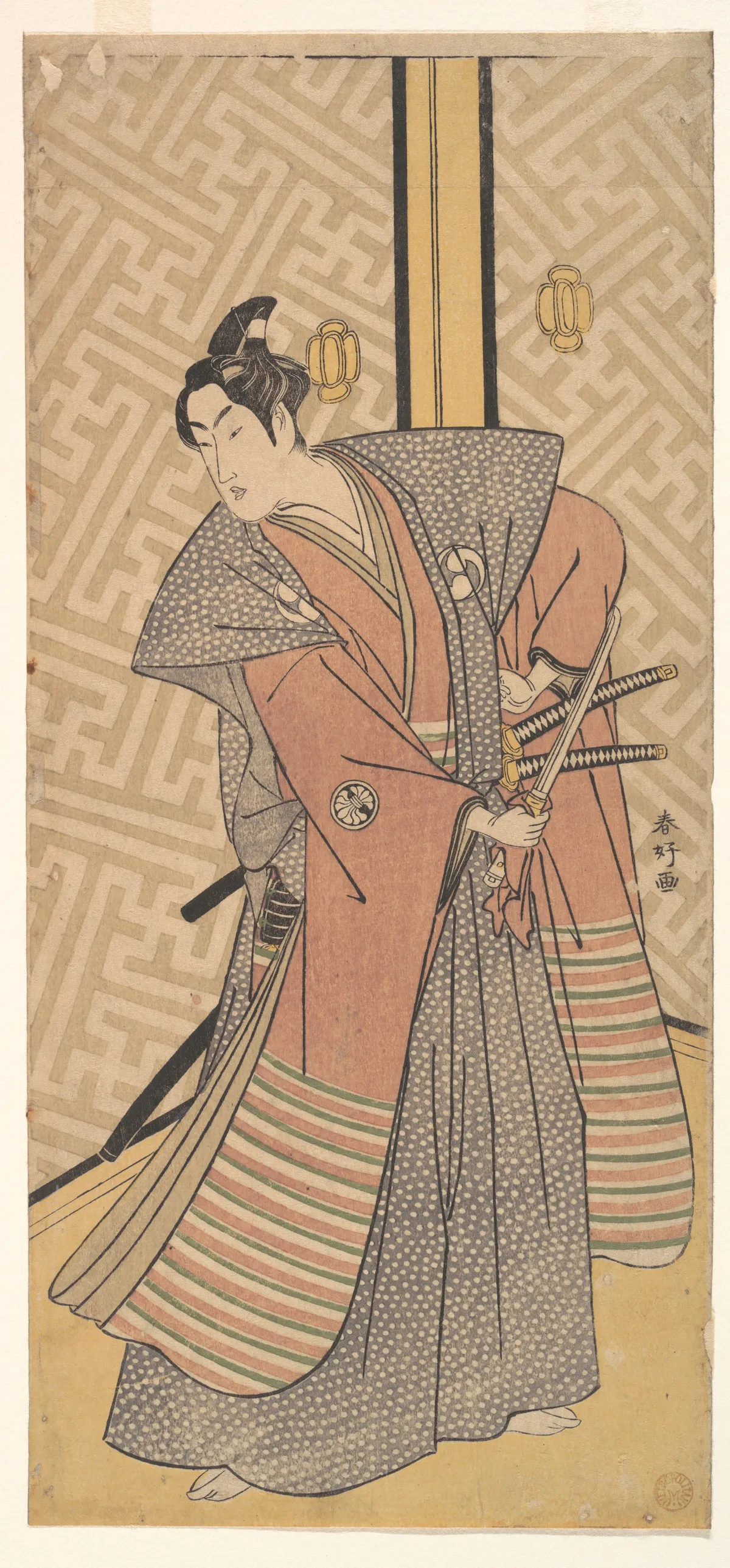The Third Segawa Kikunojo in the Role of Oboshi Rikiya | Katsukawa Shunkō - 浮世繪畫廊