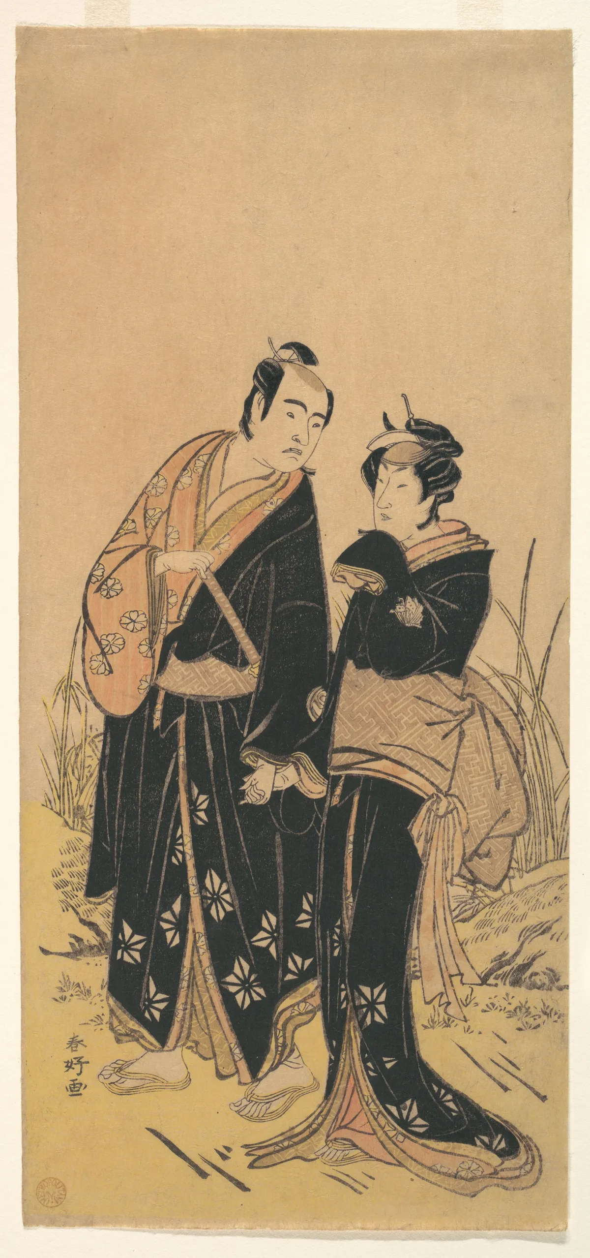 The Third Segawa Sojuro and the Third Segawa Kikunojo as Lovers | Katsukawa Shunkō - 浮世繪畫廊