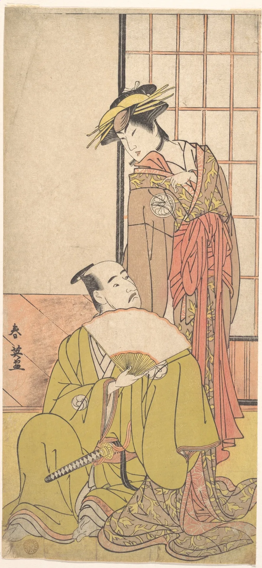 The Eighth Morita Kanya in the Role of Oboshi Yuranosuke | Katsukawa Shun'ei 勝川春英 - 浮世繪畫廊