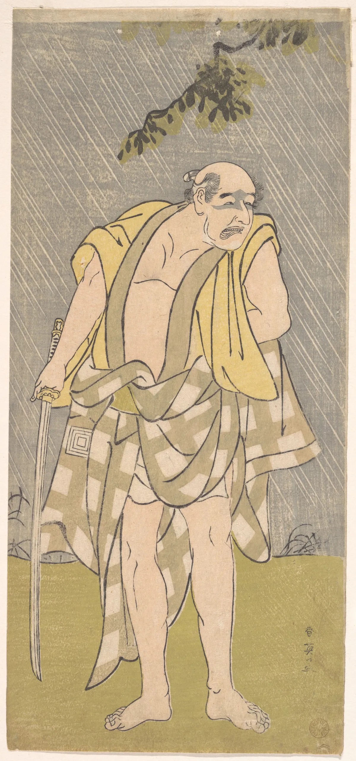 The Actor Ichikawa Danzō IV in the Role of Ono Sadakurō | Katsukawa Shun'ei 勝川春英 - 浮世繪畫廊