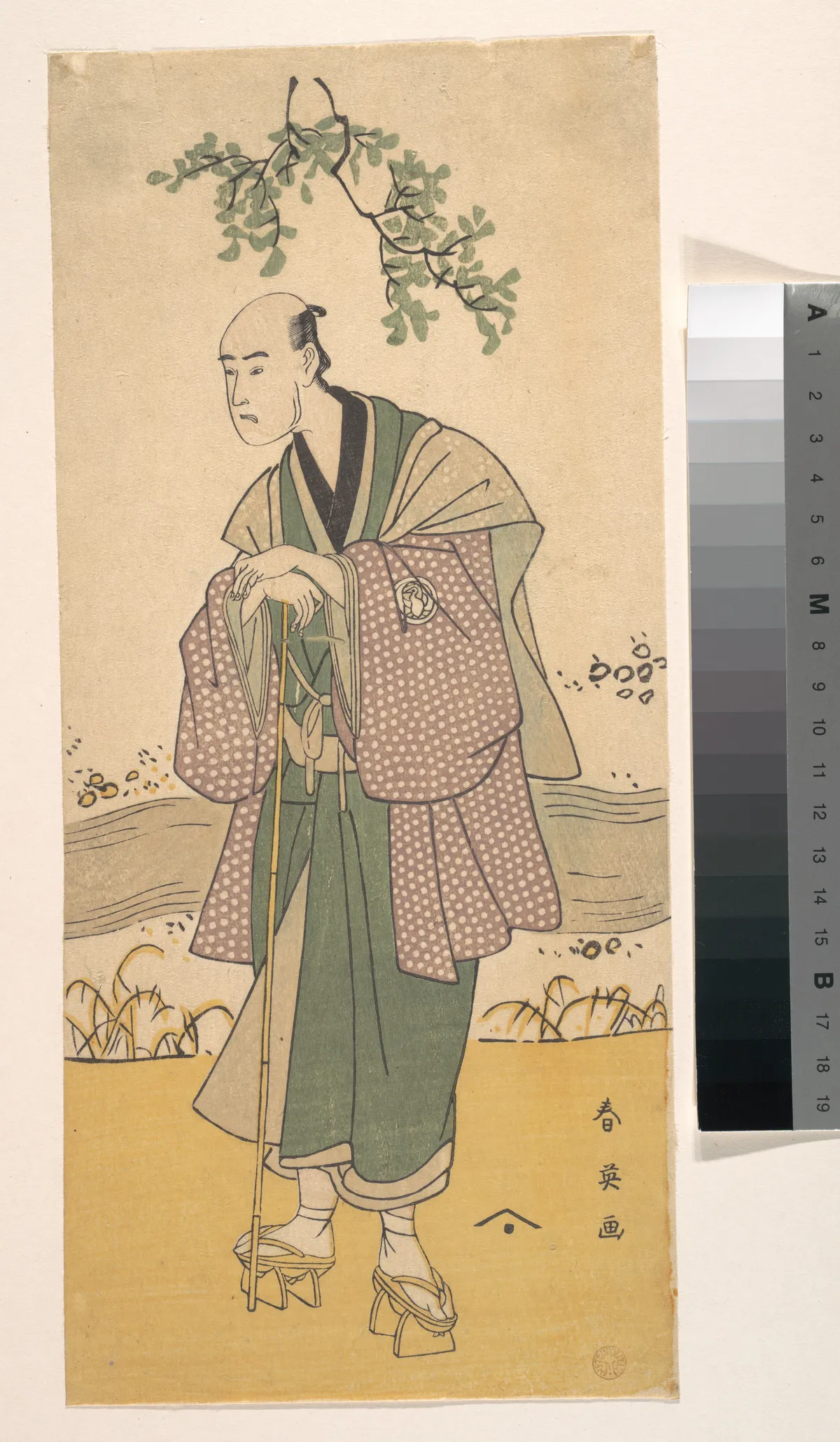 The Third Bando Hikosaburo as a Man Standing on the Bank of a River | Katsukawa Shun'ei 勝川春英 - 浮世繪畫廊