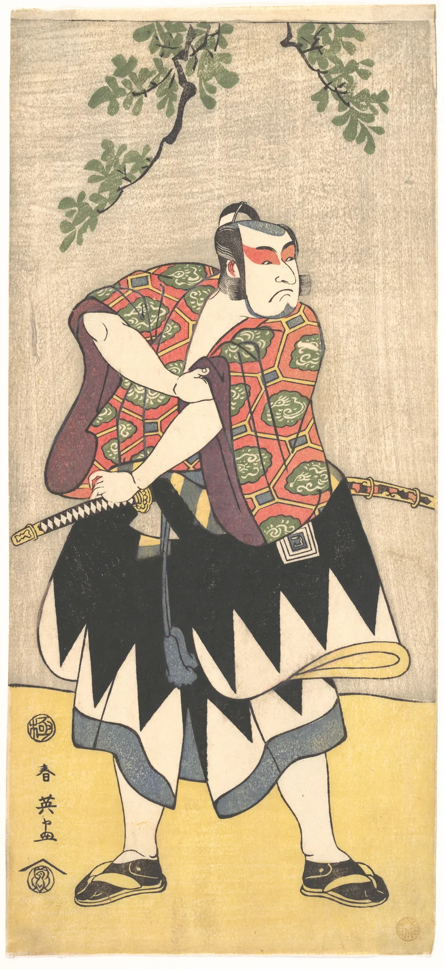 Kabuki Actor Ichikawa Monnosuke II | Katsukawa Shun'ei - 浮世繪畫廊