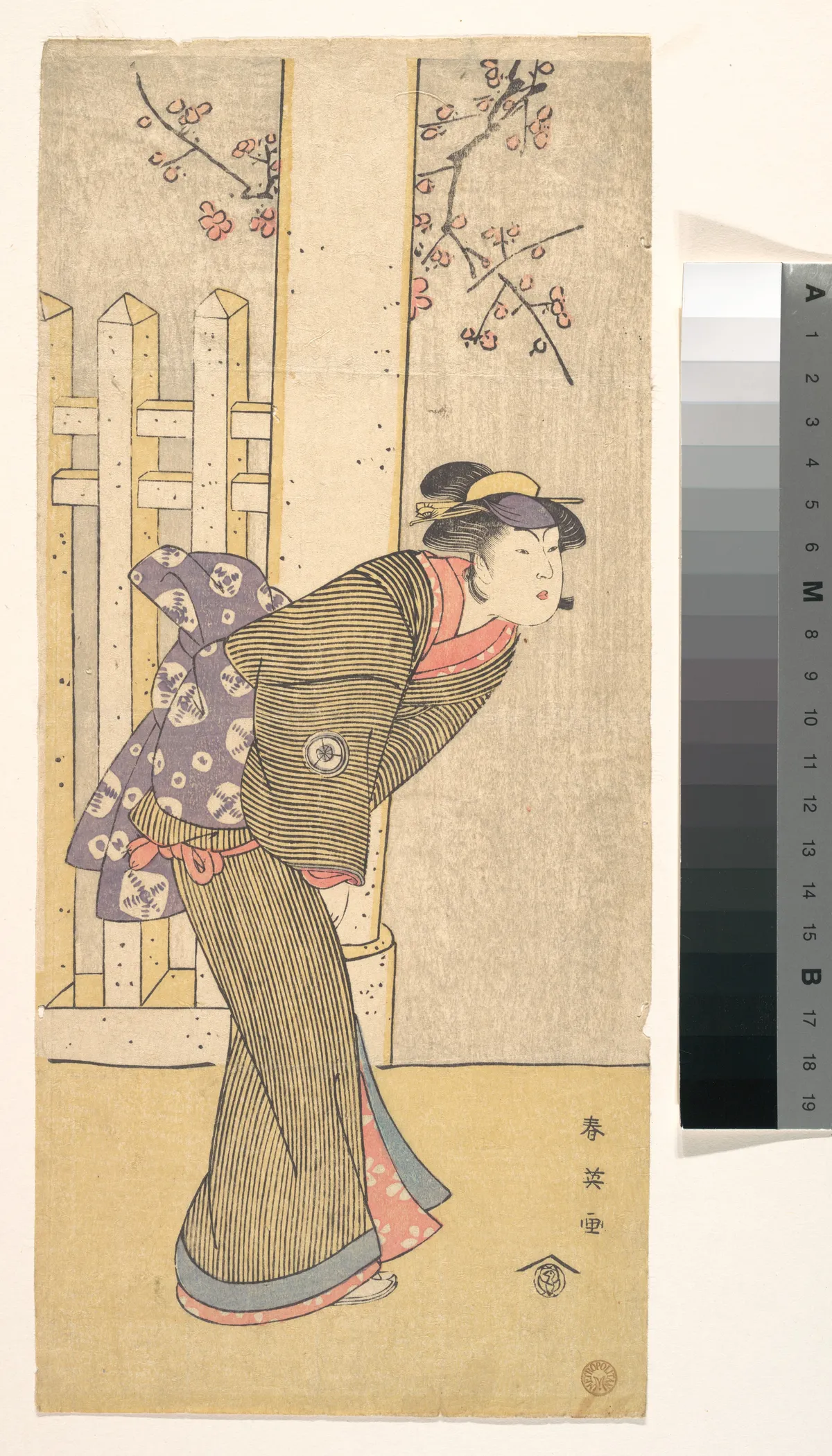 The Fourth Iwai Hanshiro as a Woman Standing under a Torii | Katsukawa Shun'ei 勝川春英 - 浮世繪畫廊