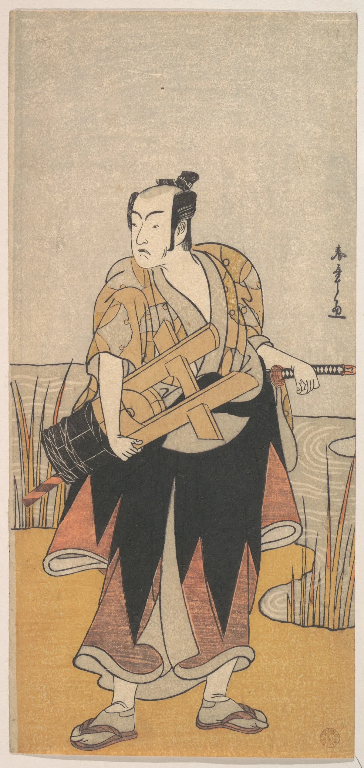 The Fourth Matsumoto Koshiro as a Man Standing on the Bank of a River | Katsukawa Shunshō　勝川春章 - 浮世繪畫廊