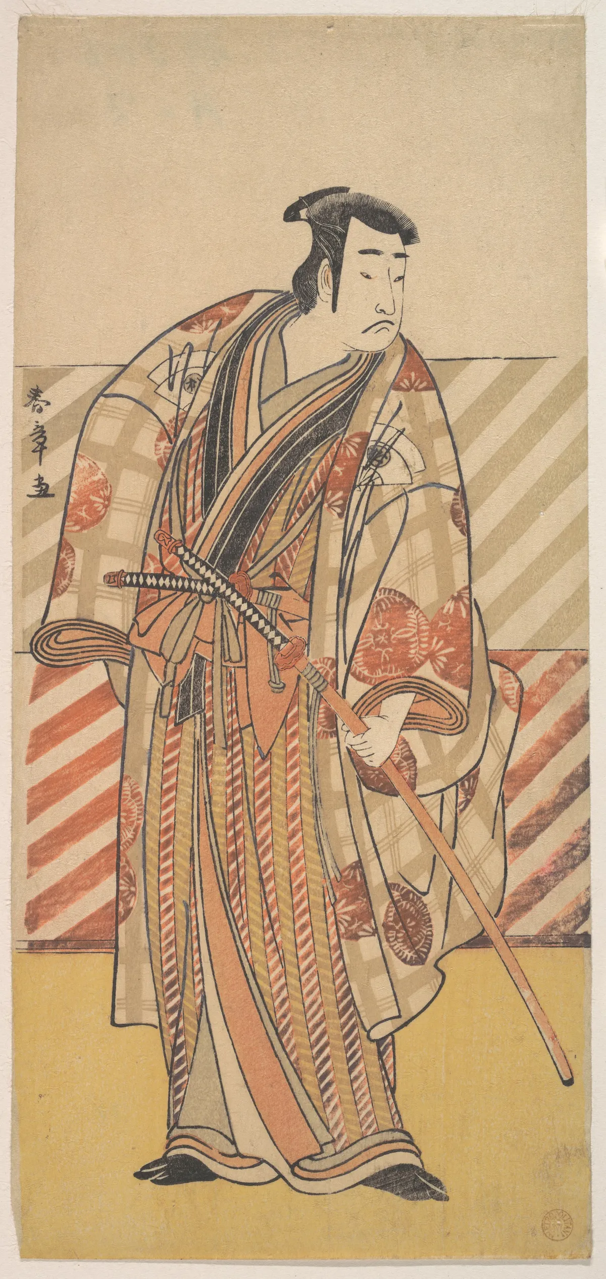 Onoe Matsusuke as a Samurai of the Fujiwara Clan | Katsukawa Shunshō　勝川春章 - 浮世繪畫廊