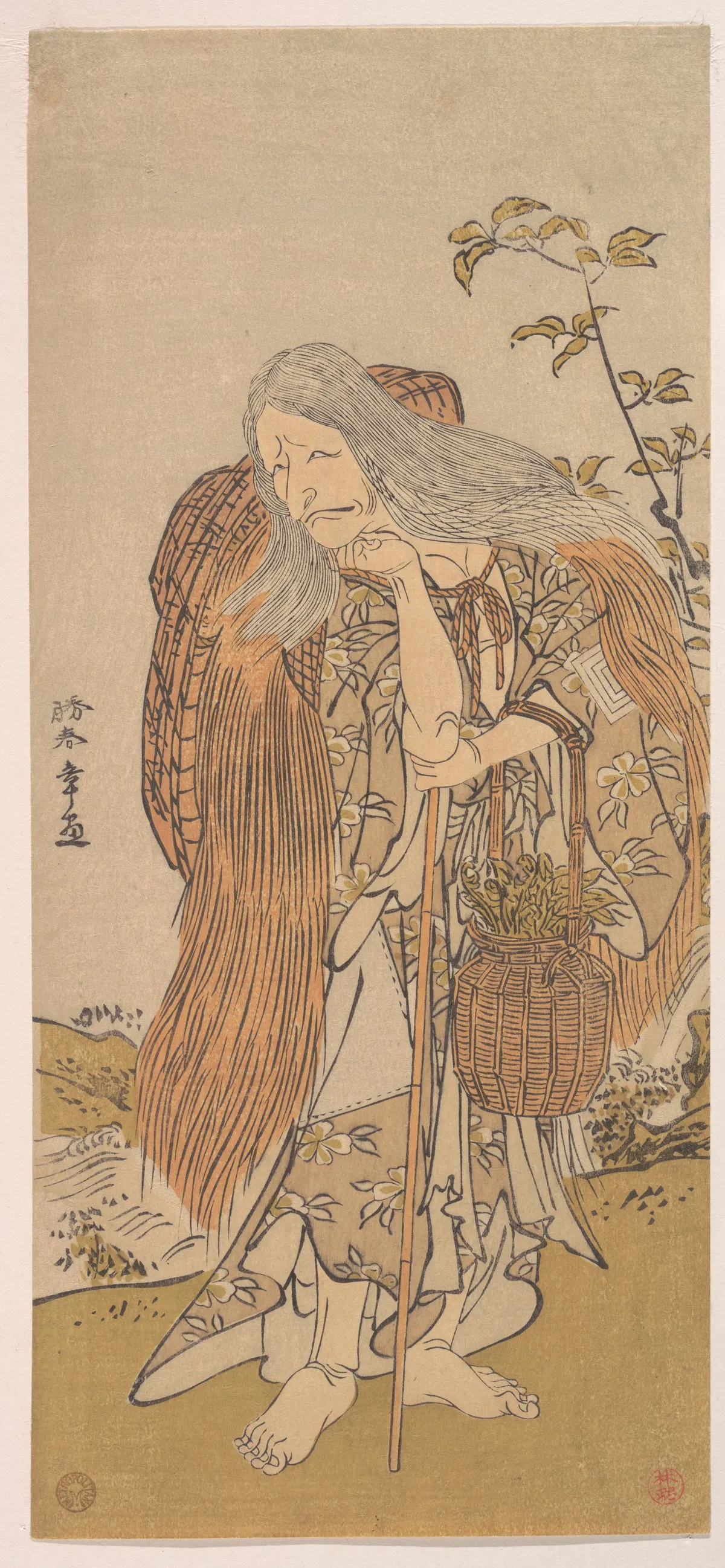 Ichikawa Danjūrō V in the Role of Shiromasu-baba | Katsukawa Shunshō　勝川春章 - 浮世繪畫廊