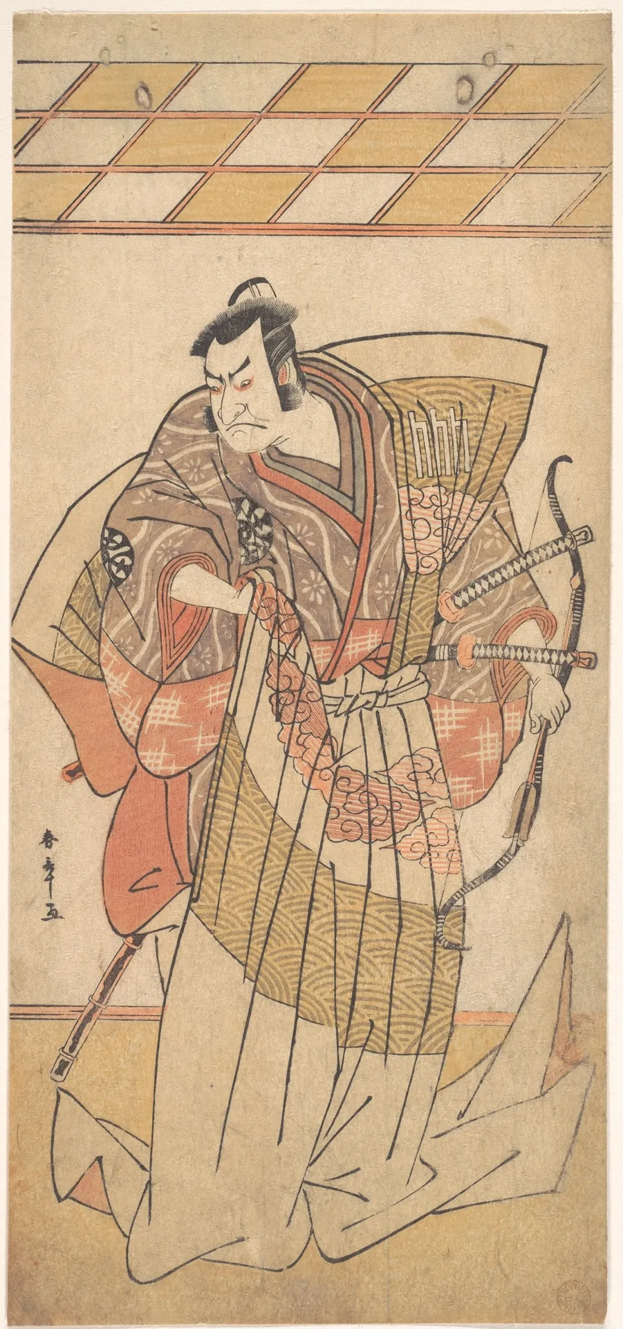 The First Nakamura Nakazo as a Man of High Rank Attired in Naga-Bakama | Katsukawa Shunshō　勝川春章 - 浮世繪畫廊