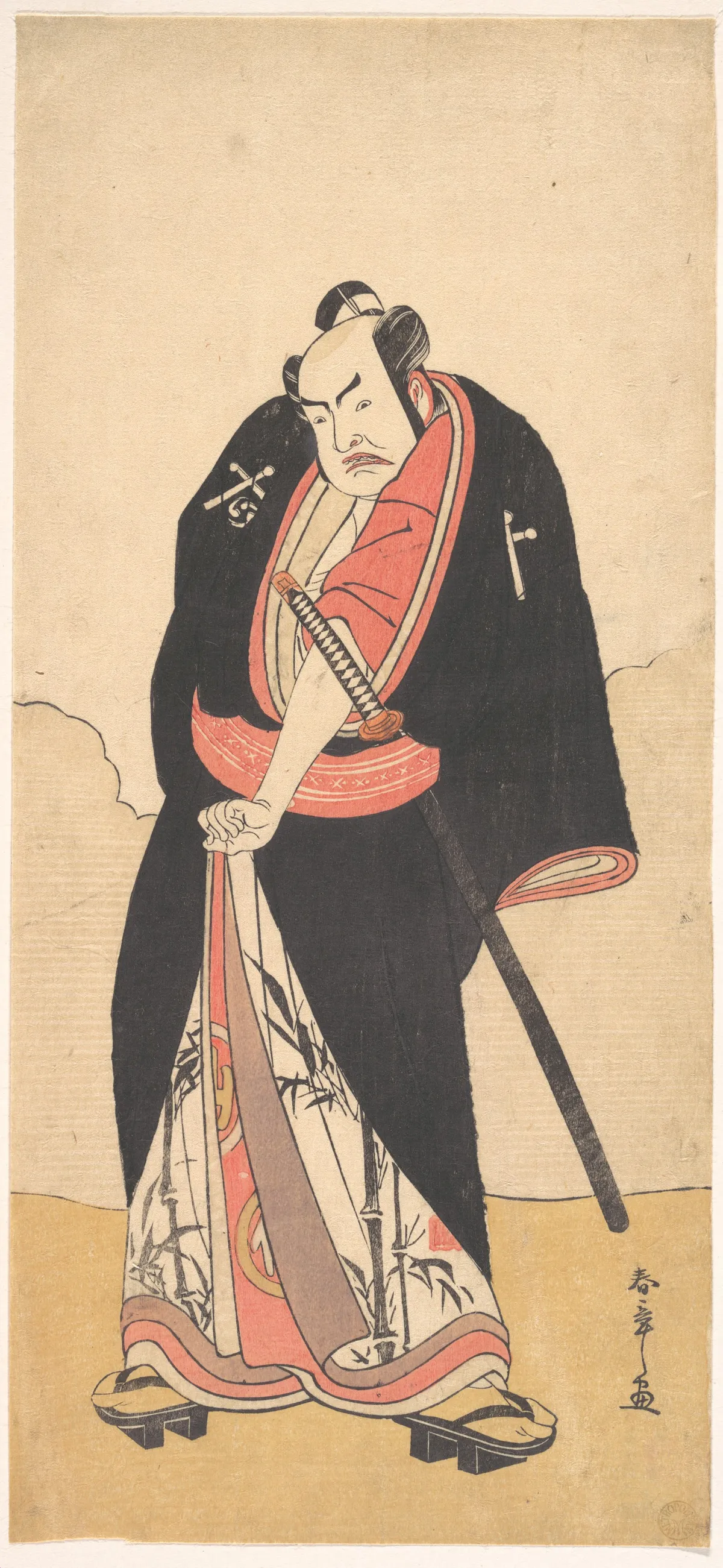 Kabuki Actor Nakamura Sukegorō II as Kaminari Shōkurō | Katsukawa Shunshō　勝川春章 - 浮世繪畫廊