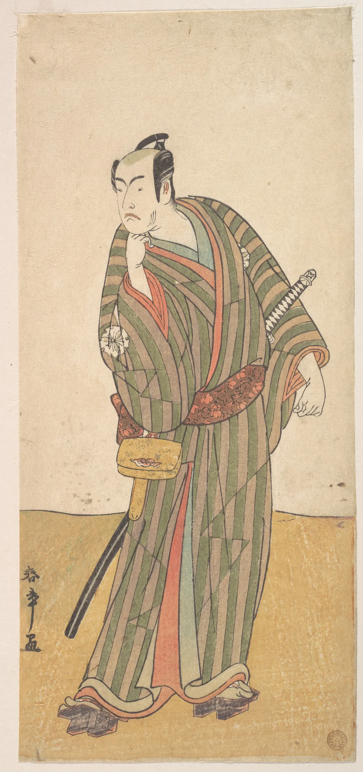 The Fourth Matsumoto Koshiro as an Otokodate Standing | Katsukawa Shunshō　勝川春章 - 浮世繪畫廊