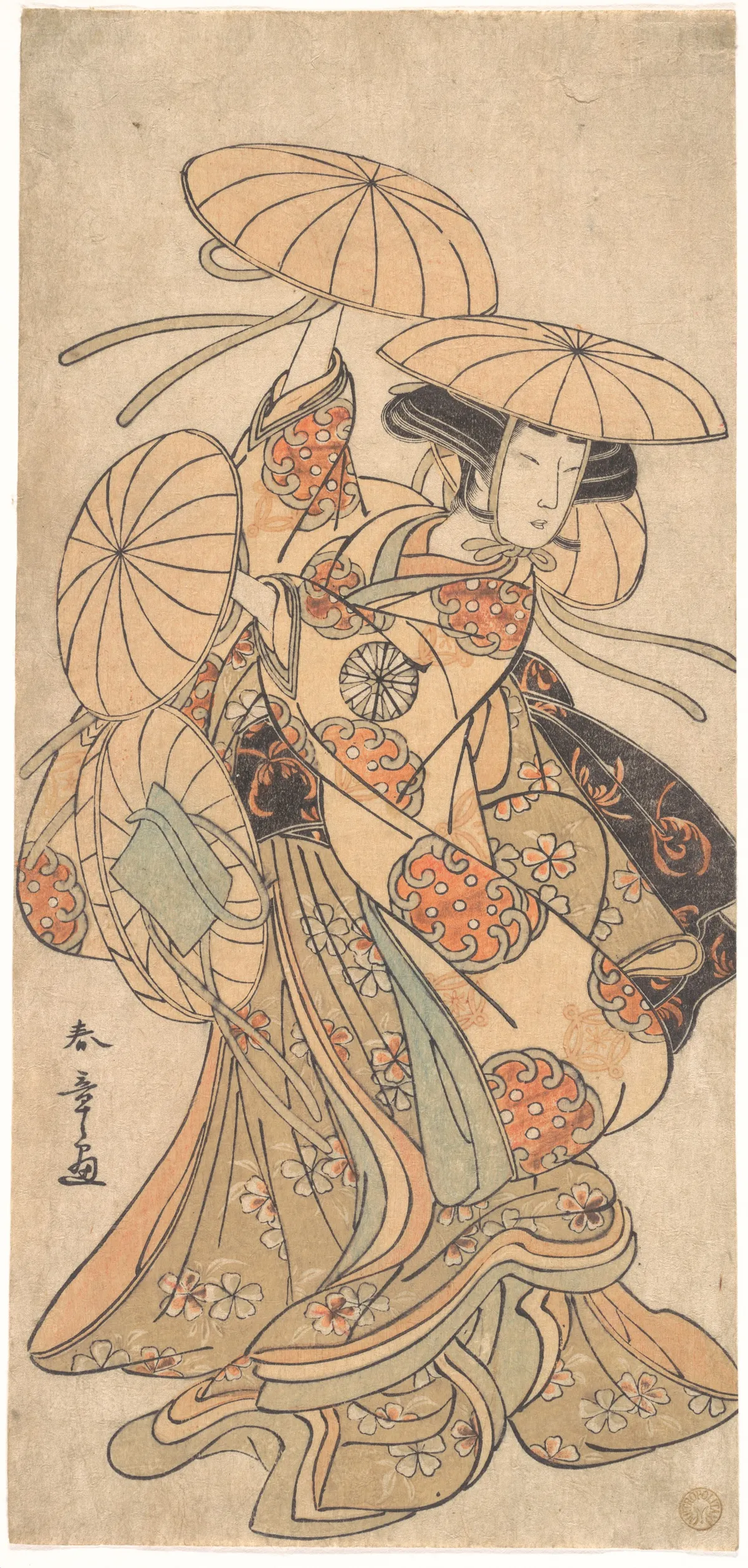 Kabuki Actor Nakamura Tomijūrō I in a Female Dance Role | Katsukawa Shunshō　勝川春章 - 浮世繪畫廊