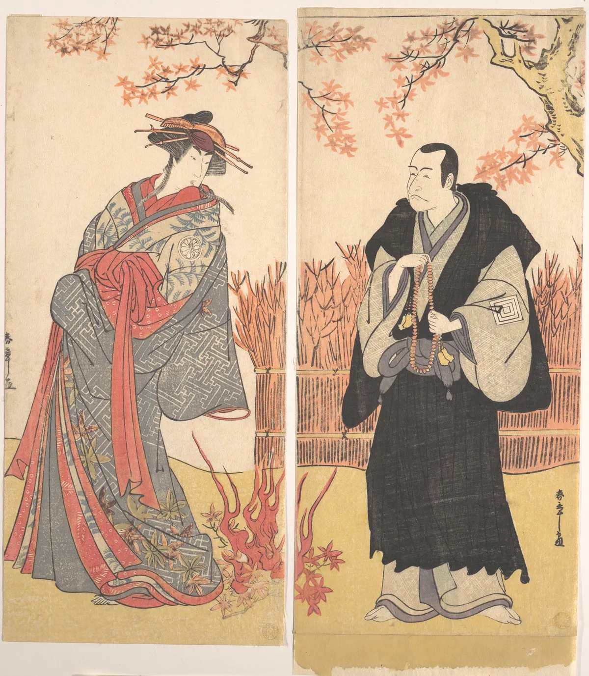 The Second Segawa Tomisaburo as a Tall Courtesan Standing in a Room | Katsukawa Shunshō　勝川春章 - 浮世繪畫廊
