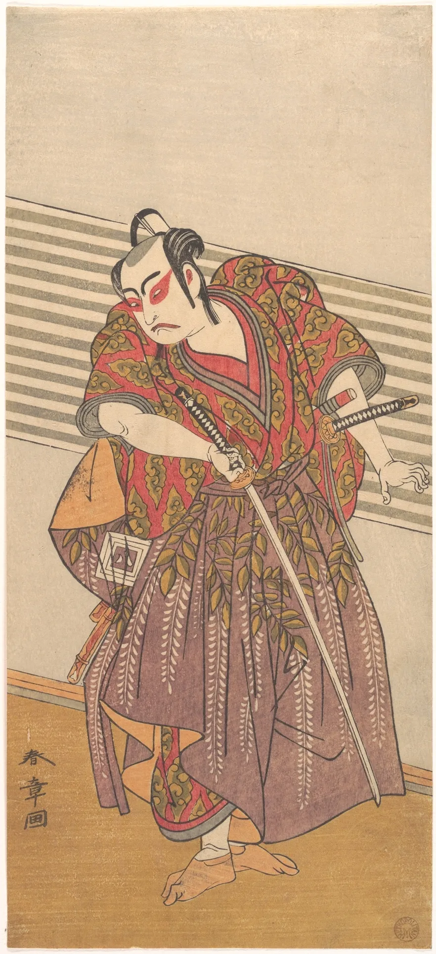 The Second Ichikawa Yaozo as a Samurai | Katsukawa Shunshō　勝川春章 - 浮世繪畫廊