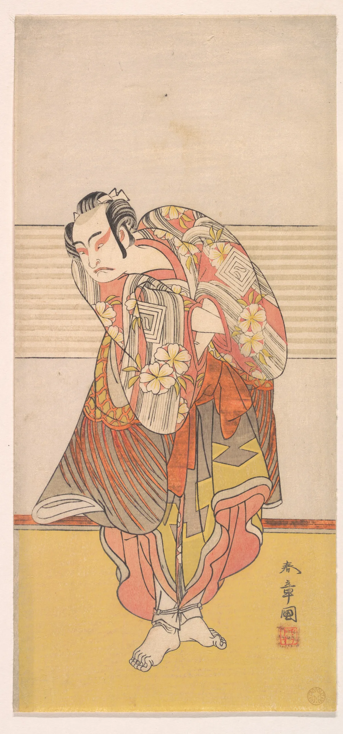 The Second Ichikawa Yaozo as a Man Standing with His Arms Crossed | Katsukawa Shunshō　勝川春章 - 浮世繪畫廊