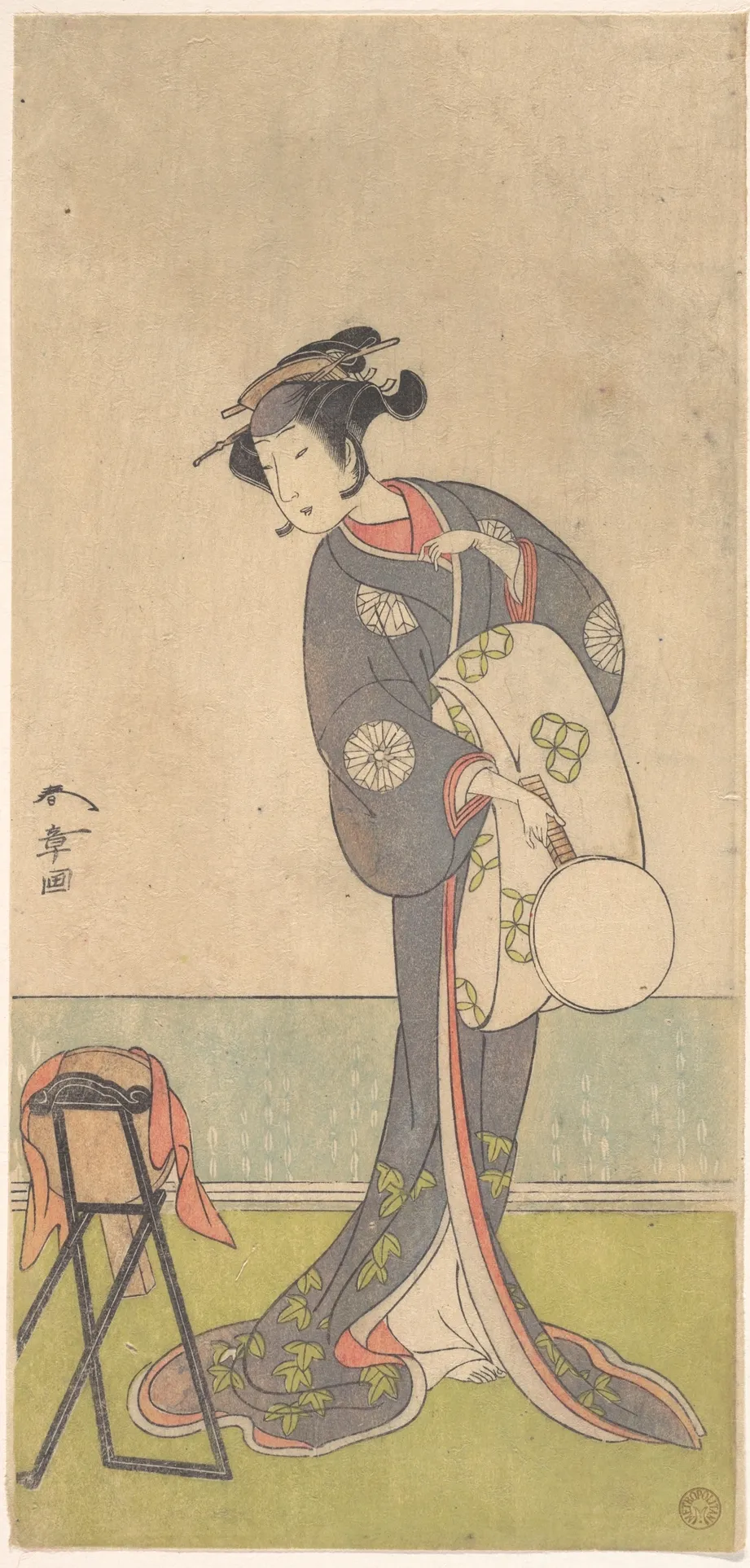 The First Nakamura Tomijuro as an Oiran Standing in a Room | Katsukawa Shunshō　勝川春章 - 浮世繪畫廊