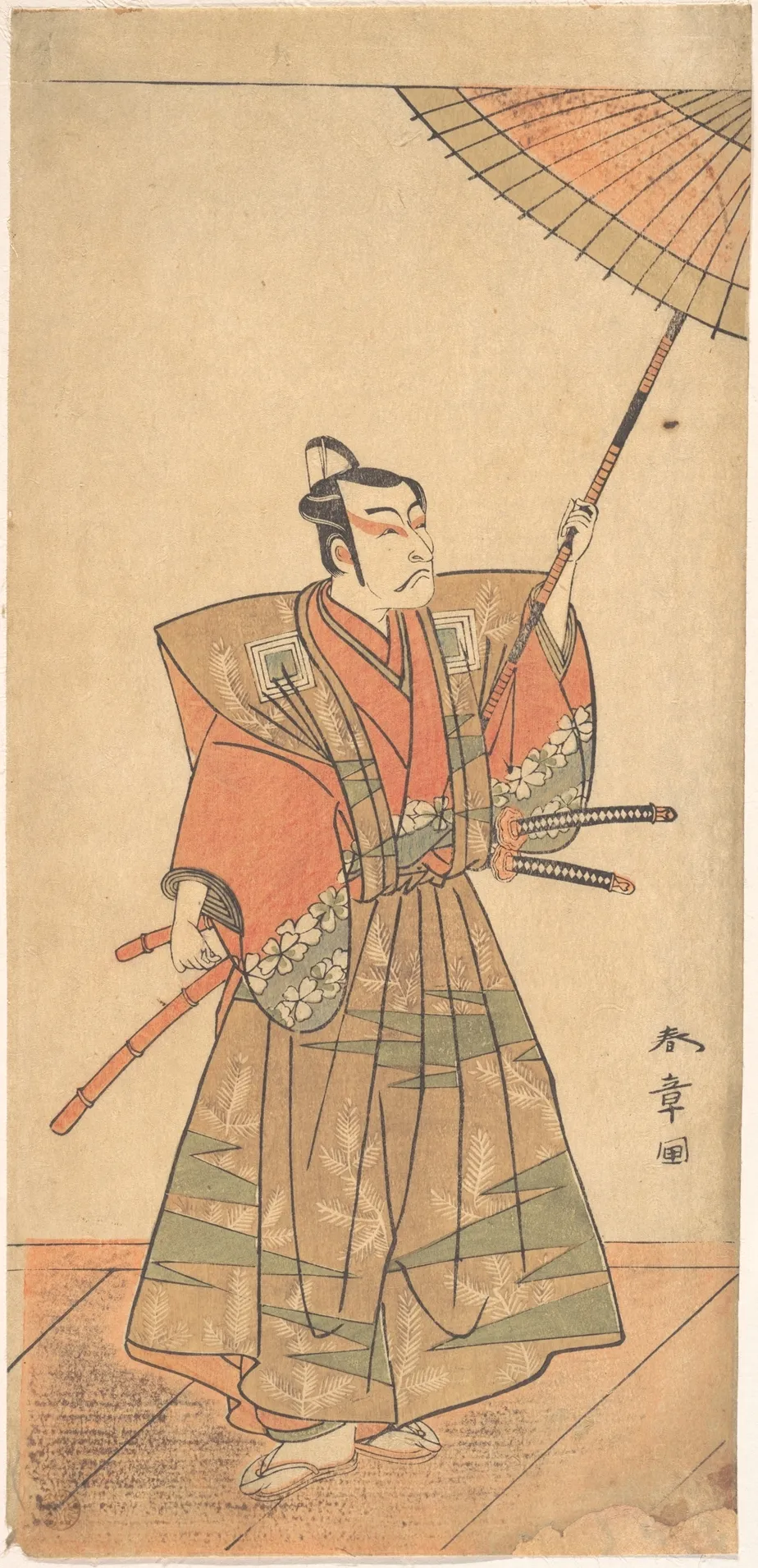 The Fifth Ichikawa Danjuro as a Samurai Attired in Ceremonial Kamishimo | Katsukawa Shunshō　勝川春章 - 浮世繪畫廊