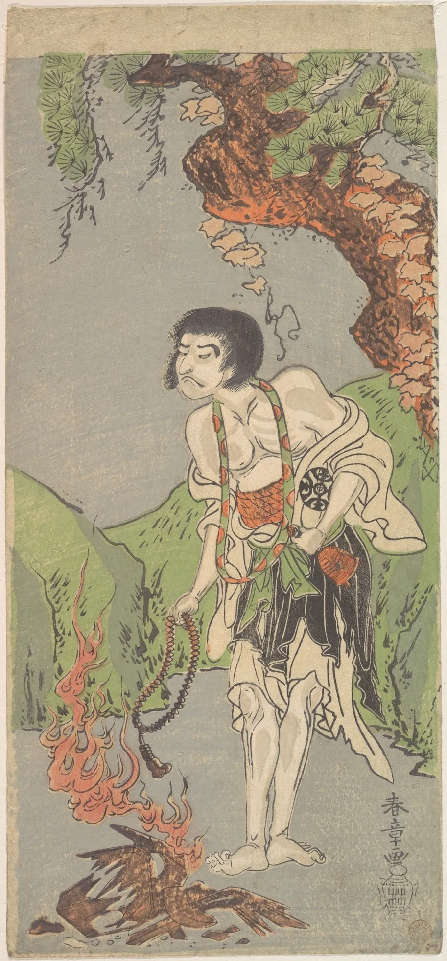 The First Nakamura Nakazo in the Role of Raigo Ajari, a Buddhist Monk | Katsukawa Shunshō　勝川春章 - 浮世繪畫廊